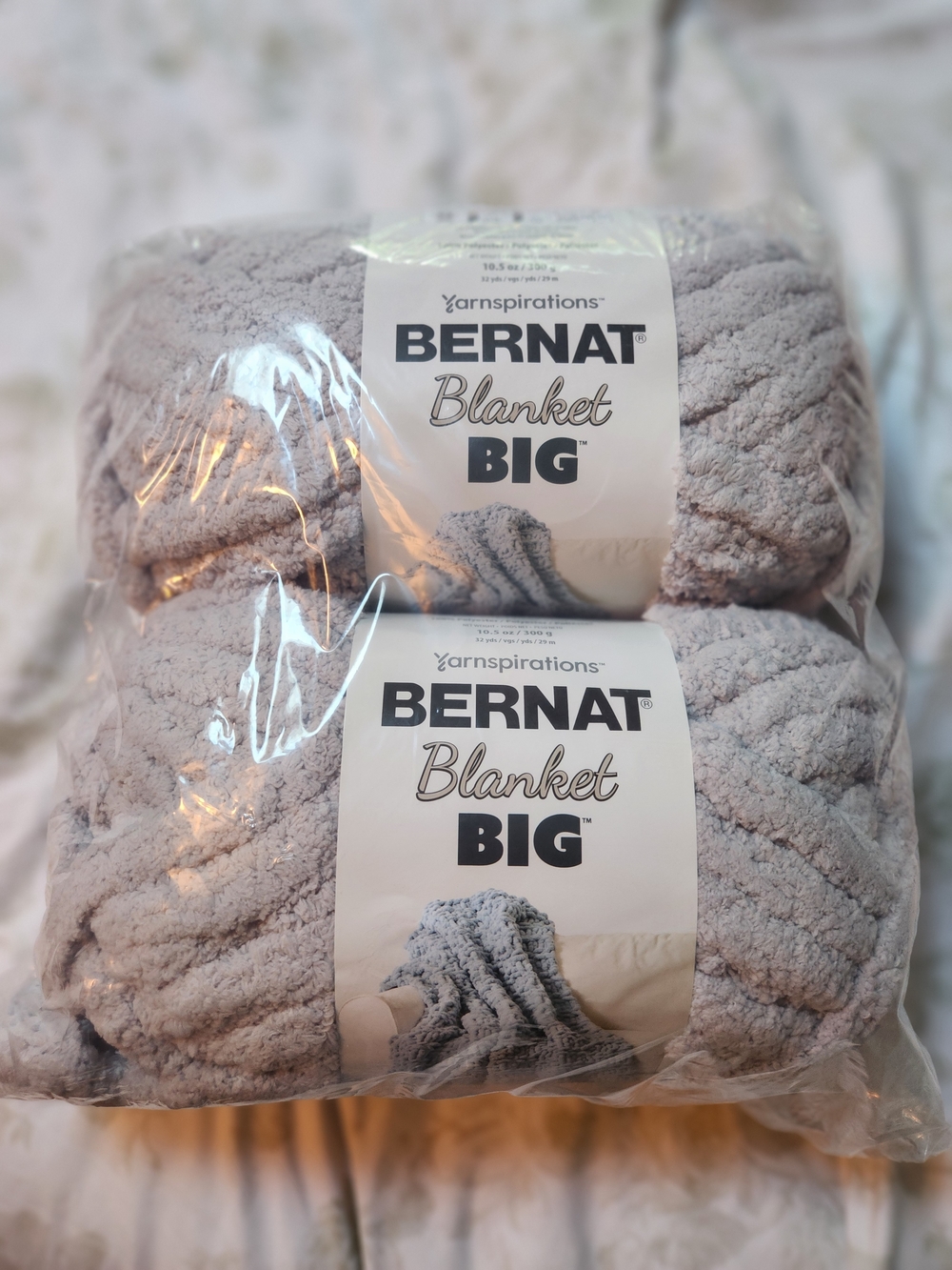 3 Skeins Blanket Big Plush Throw - Earl Gray. See Pictures